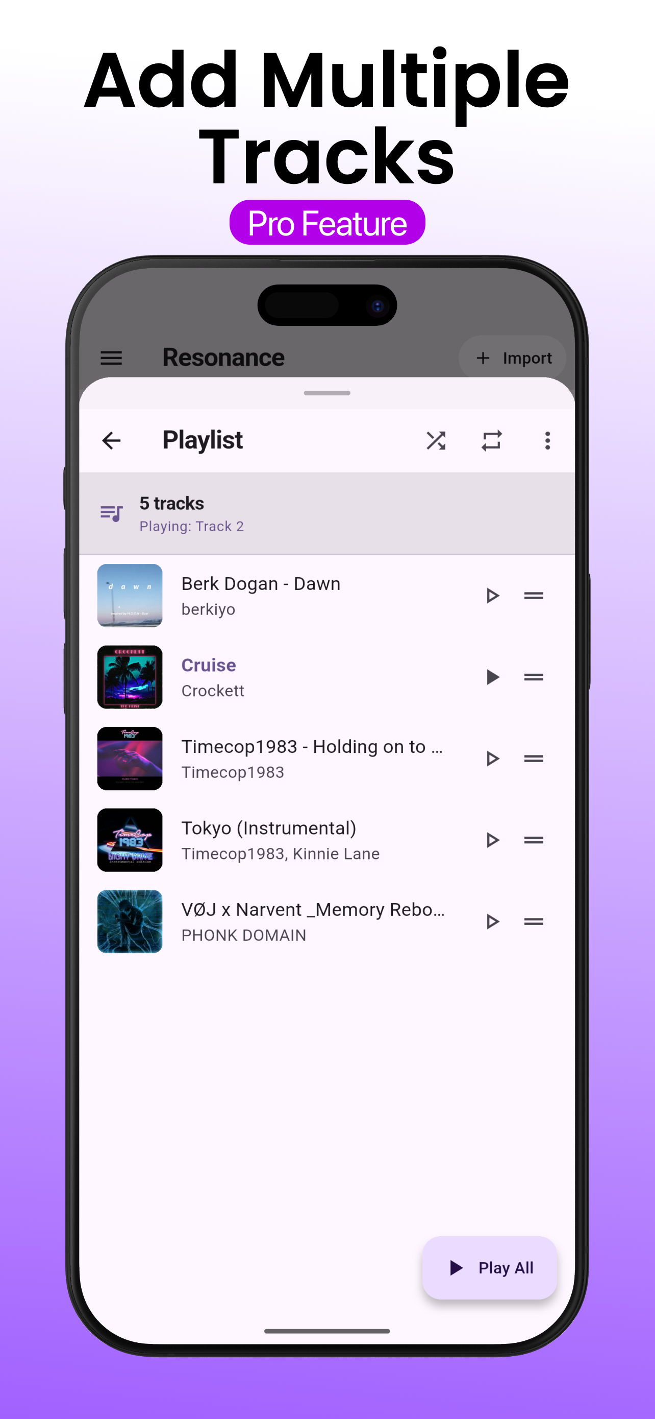 Resonance screenshot on iOS